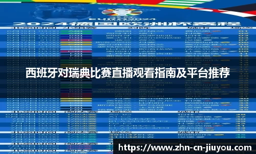 西班牙对瑞典比赛直播观看指南及平台推荐